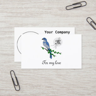 Florida Scrub Jay Monogram Crest Business Card