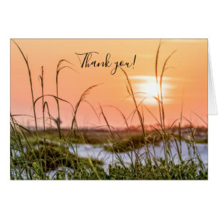 Florida Sea Oats Sunrise Thank You Card