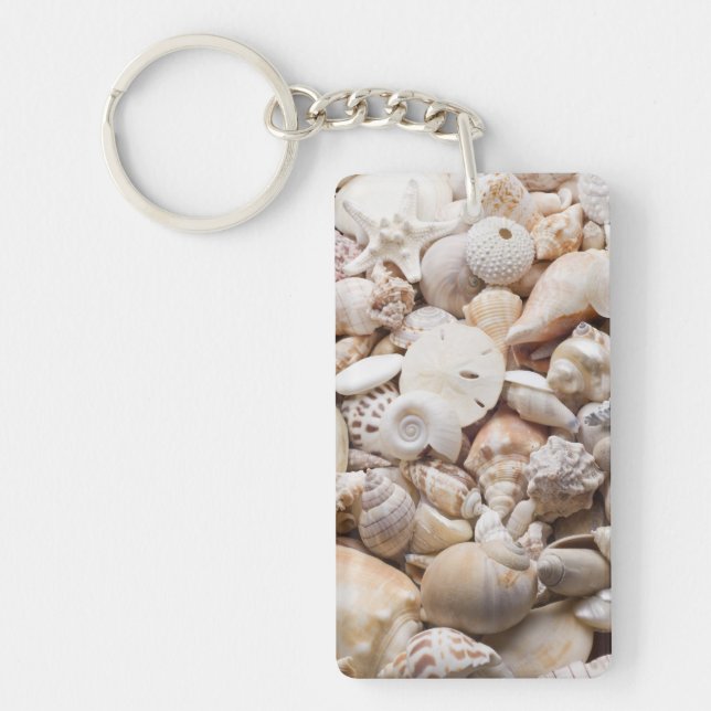 Florida Sea Shell Background - Beach Shells Custom Key Ring (Front)