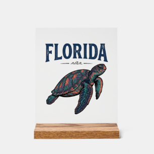 Florida Sea Turtle Vintage Engraving Graphic_1 Acrylic Sign