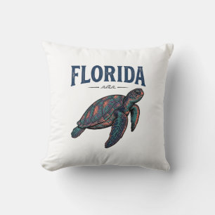 Florida Sea Turtle Vintage Engraving Graphic_1 Cushion