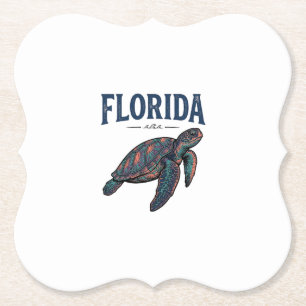 Florida Sea Turtle Vintage Engraving Graphic_1 Paper Coaster