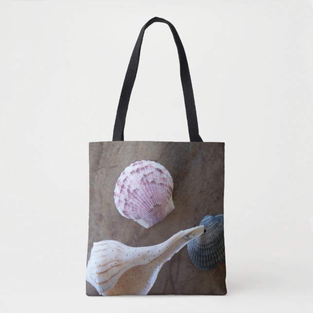Florida seashells on a printed tote bag (Front)