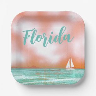 Florida Set Sail Paper Plate