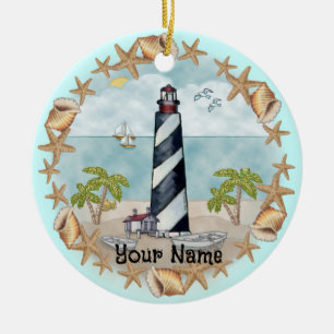 Florida Shells Lighthouse Ornament