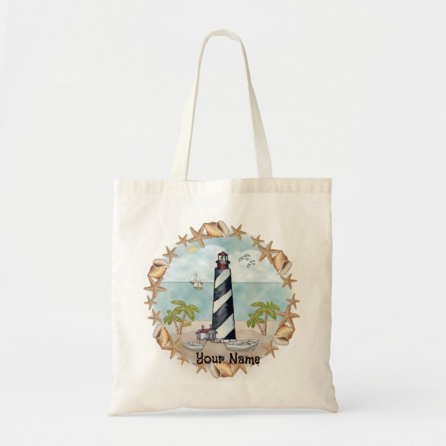 Florida Shells Lighthouse  Tote Bag (Front)