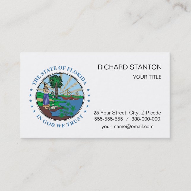Florida sign business card (Front)