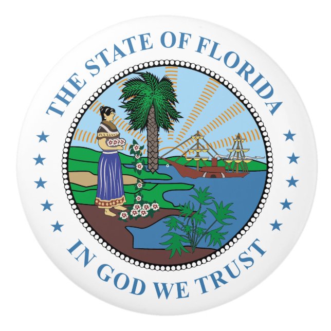 Florida sign ceramic knob (Front)