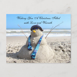 Florida Snow Woman Christmas PostCard