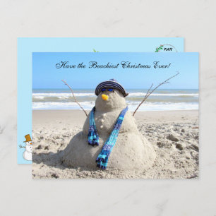 Florida Snowman Christmas Postcard