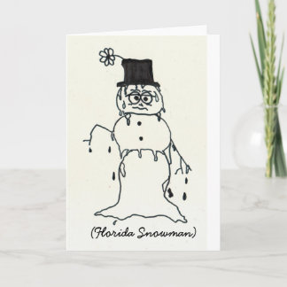 Florida Snowman Holiday Card