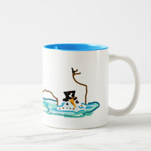 Florida Snowman Two-Tone Coffee Mug