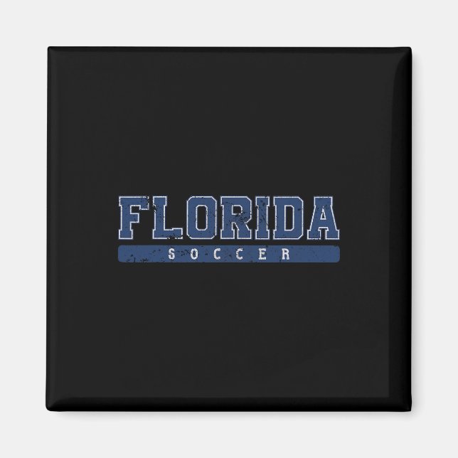 Florida Soccer Blue Vintage Text  Magnet (Front)
