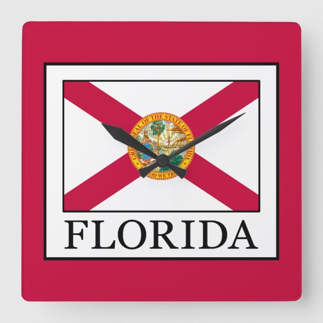Florida Square Wall Clock (Front)