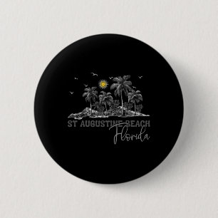 Florida St. Augustine Beach Fl Vintage Palm Tree M 6 Cm Round Badge