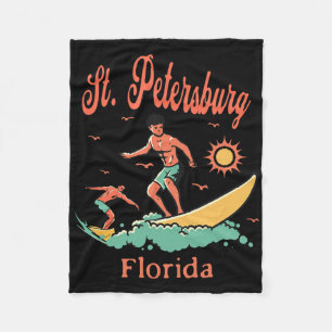 Florida St. Petersburg Fl Surfer Surfing Beach Fis Fleece Blanket