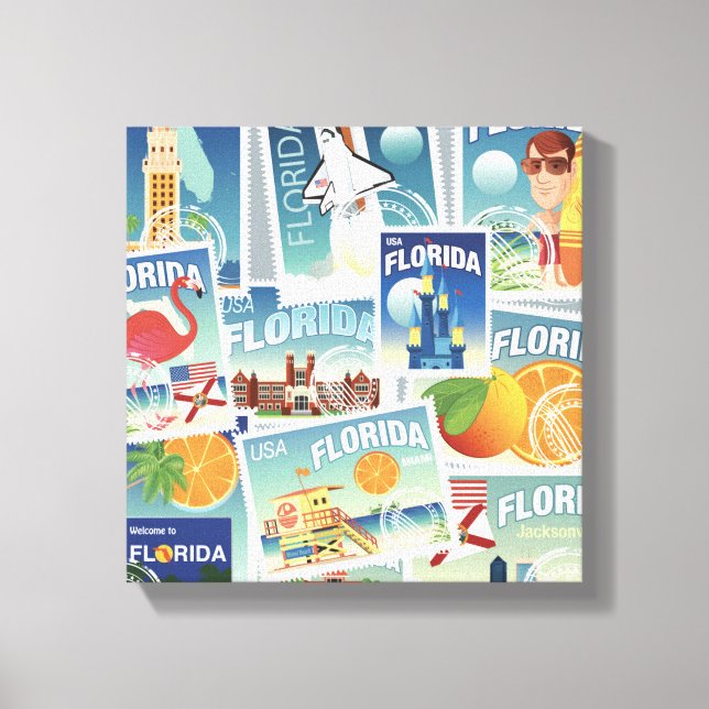 Florida Stamps Canvas Print (Front)