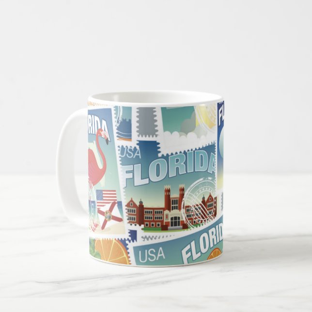 Florida Stamps Coffee Mug (Front Left)