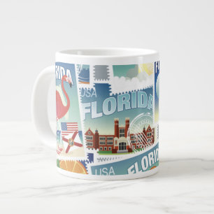 Florida Stamps Large Coffee Mug