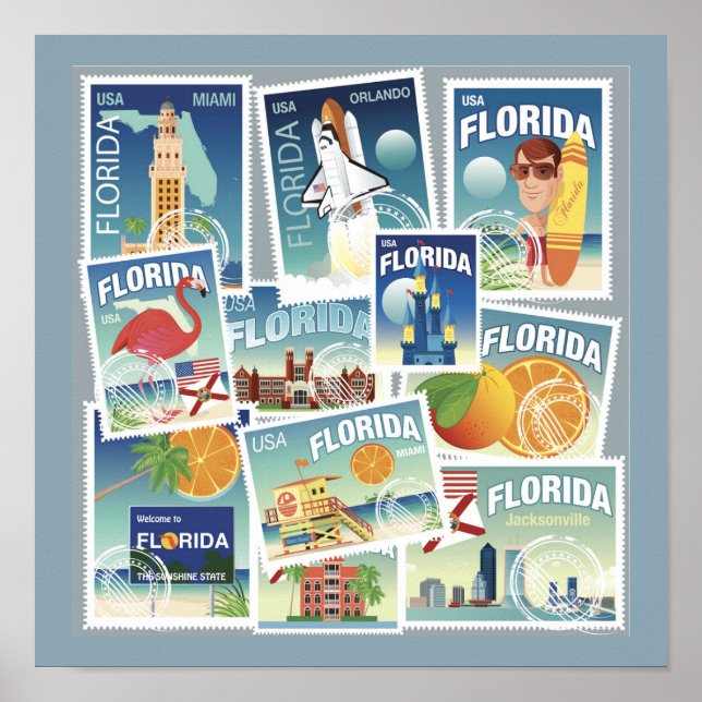 Florida Stamps Poster (Front)