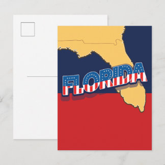 Florida stars and Stripes map Invitation Postcard