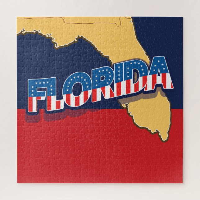 Florida stars and Stripes map Jigsaw Puzzle (Vertical)