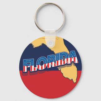 Florida stars and Stripes map Key Ring