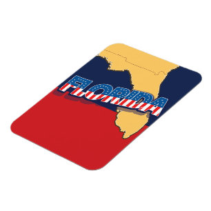 Florida stars and Stripes map Magnet