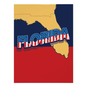 Florida stars and Stripes map Poster