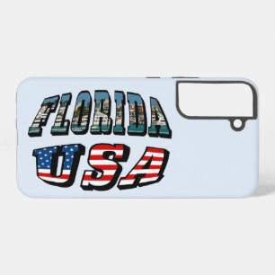 Florida State and USA Flag Photo Text Samsung Galaxy Case