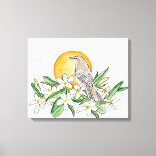 Florida State Bird and Flower Canvas Print