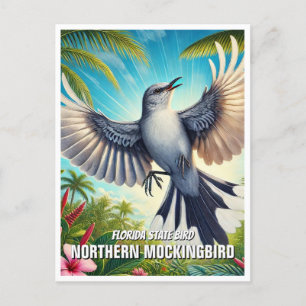 Florida State Bird Northern Mockingbird Postcard