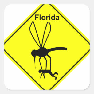 Florida State Bird the Mosquito Square Sticker