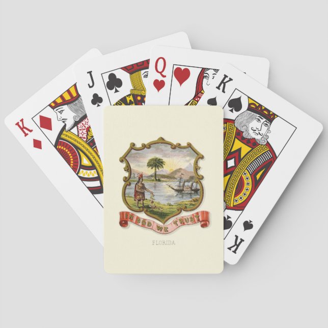 Florida state coat of arms (1876) playing cards (Back)