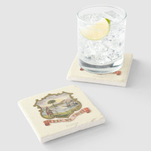 Florida state coat of arms (1876) stone coaster