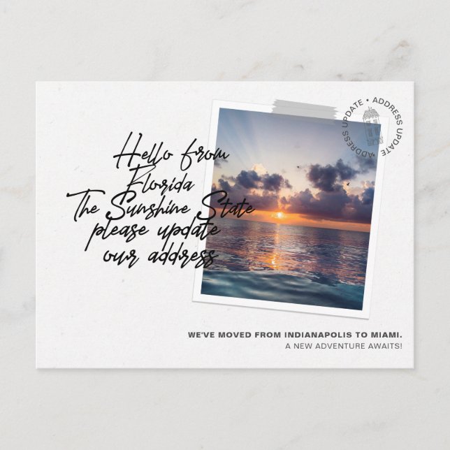 Florida State Destination Moving Announcement (Front)