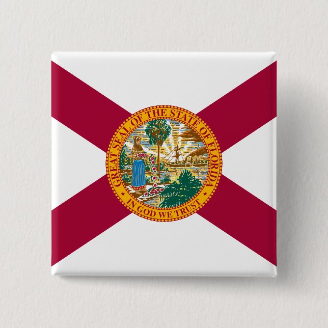 Florida State Flag 15 Cm Square Badge (Front)