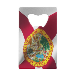 Florida State Flag Bottle Opener Credit Card Size