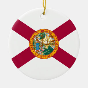 Florida State Flag Ceramic Tree Decoration