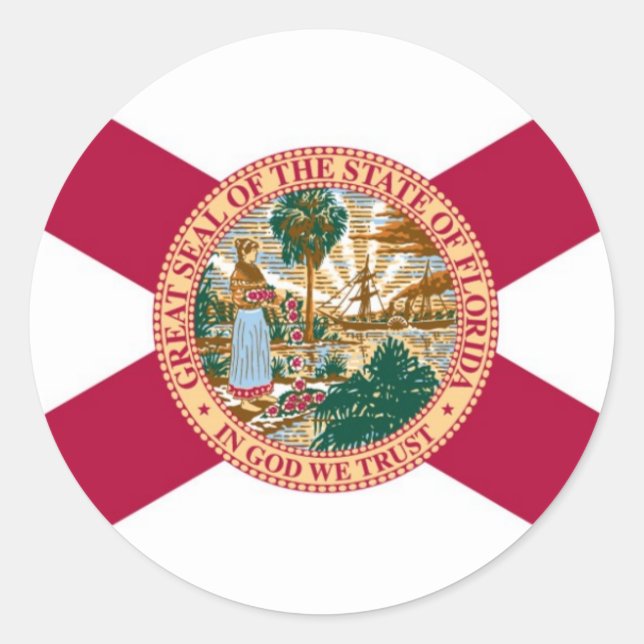 Florida State Flag Classic Round Sticker (Front)