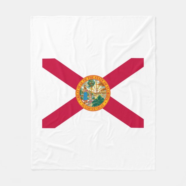 Florida State Flag Design Decor Fleece Blanket (Front)