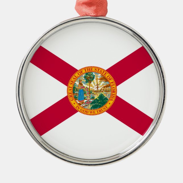 Florida State Flag Design Decor Metal Tree Decoration (Front)
