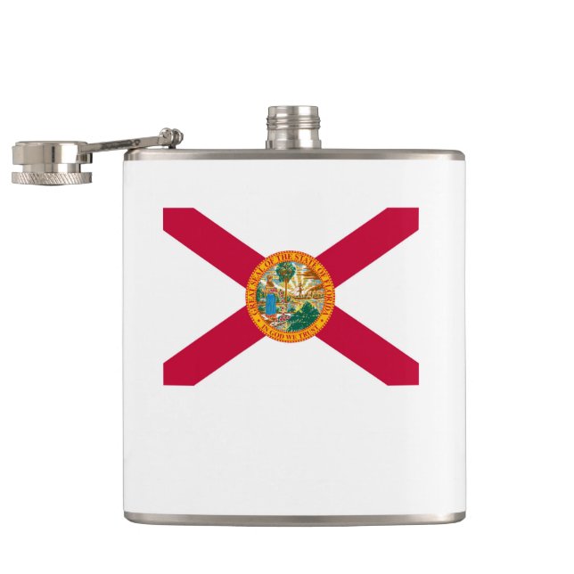 Florida State Flag Design Hip Flask (Opened)