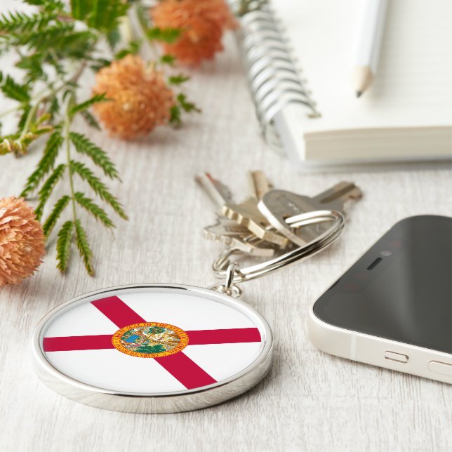 Florida State Flag Design Key Ring (Side)
