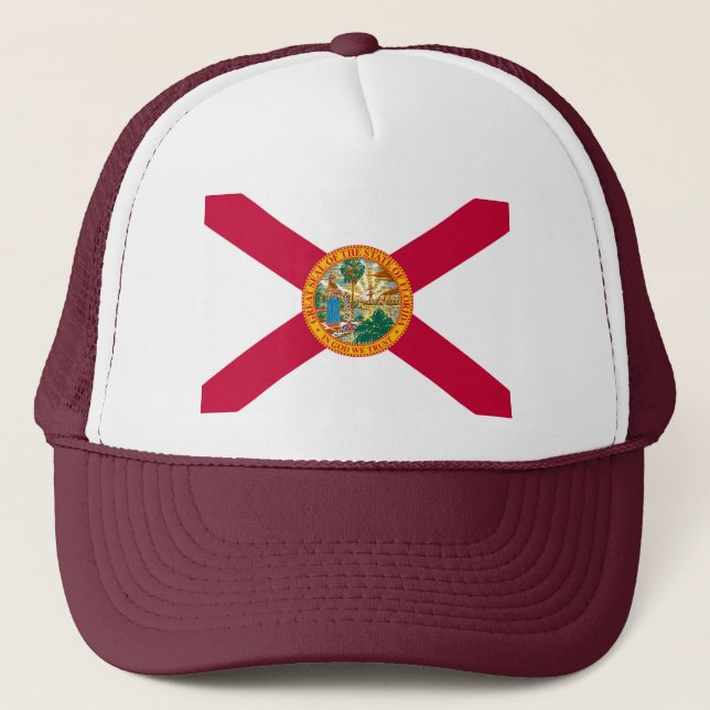 Florida State Flag Design Trucker Hat (Front)