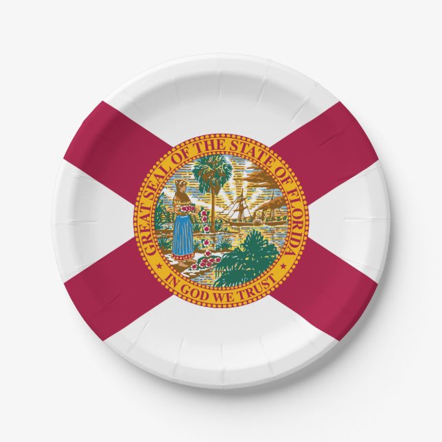 Florida State Flag Paper Plate (Front)