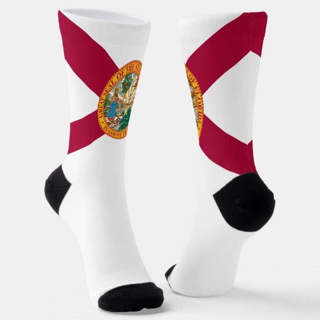 Florida State Flag Proud Floridian Fun Socks (Angled)