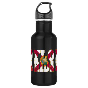 Florida state flag text 532 ml water bottle