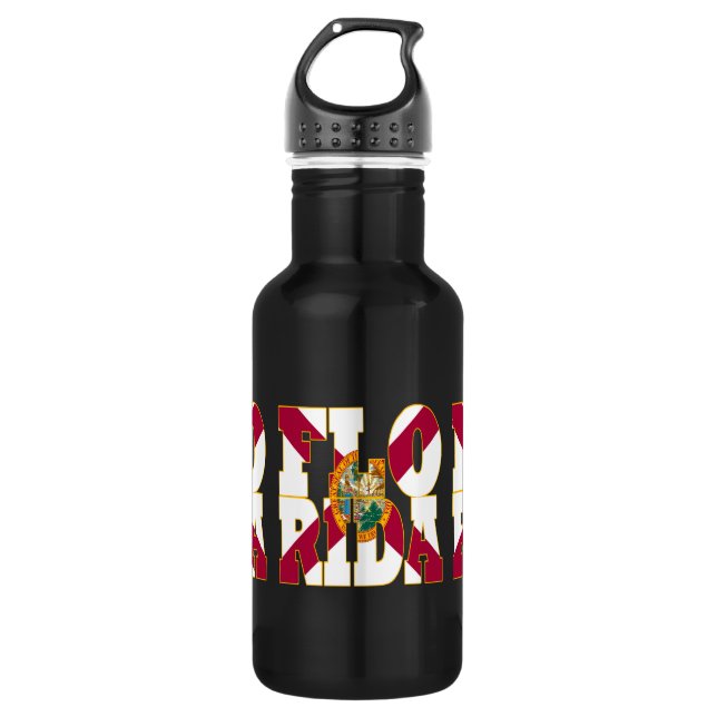 Florida state flag text 532 ml water bottle (Front)