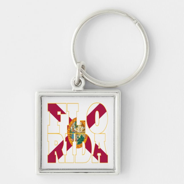 Florida state flag text key ring (Front)